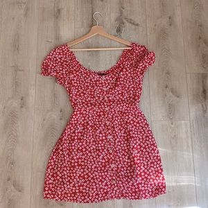 COPY - Red and White Floral Abercrombie & Fitch Summer Dress Short Tie Back But…